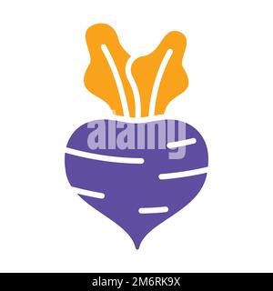 Beetroot isolated vector glyph icon. Vegetable sign. Graph symbol for food and drinks web site, apps design, mobile apps and print media, logo, UI Stock Vector