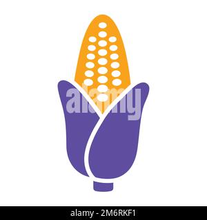 Corncob isolated vector glyph icon. Vegetable sign. Graph symbol for food and drinks web site, apps design, mobile apps and print media, logo, UI Stock Vector
