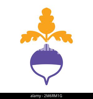 Rutabaga or swede turnip isolated design vector glyph icon. Vegetable sign. Graph symbol for food and drinks web site, apps design, mobile apps and pr Stock Vector