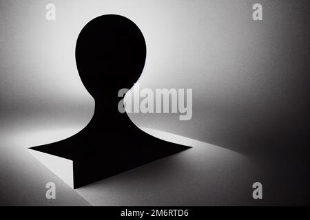Abstract black head shape on white Stock Photo