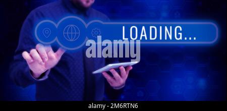 Handwriting text Loading. Internet Concept time takes to download and display the content of a web page Stock Photo
