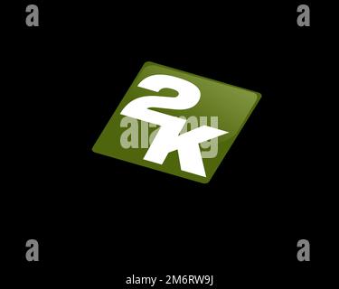 2K China, rotated logo, black background Stock Photo - Alamy