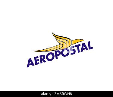 Aeropostal Alas de Venezuela, rotated logo, white background Stock Photo