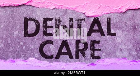 Text caption presenting Dental Care. Word Written on maintenance of healthy teeth or to keep it clean for future Stock Photo