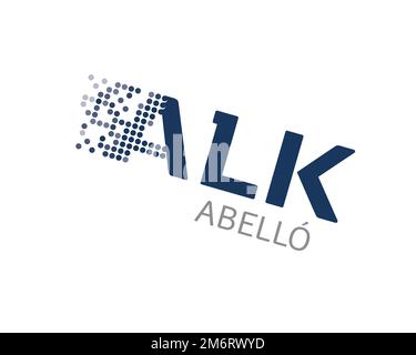 ALK Abello, rotated logo, white background B Stock Photo