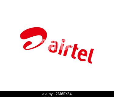 Airtel Networks Limited, Rotated Logo, White Background B Stock Photo