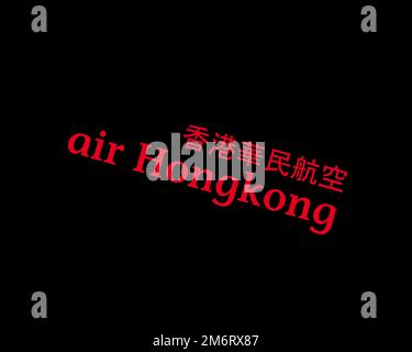 Air Hong Kong, rotated logo, black background B Stock Photo