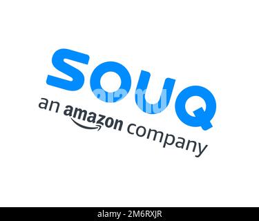 Amazon. ae, rotated logo, white background B Stock Photo