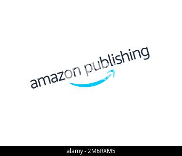 Amazon Publishing, Rotated Logo, White Background Stock Photo