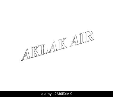 Aklak Air, rotated logo, white background Stock Photo