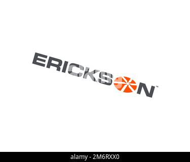 Erickson Inc. rotated logo, white background B Stock Photo