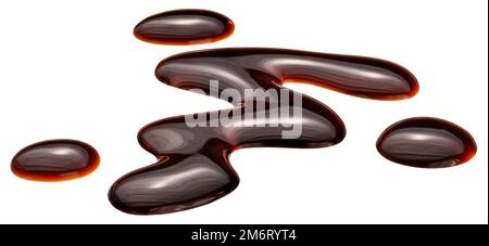 Balsamic sauce, flowing salad vinegar isolated on white background Stock Photo