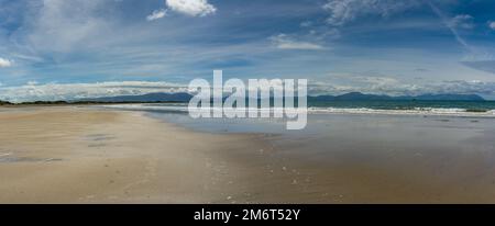 Panorama view of the endless golden sand beach in Ballyheigue on the west coast of Ireland Stock Photo