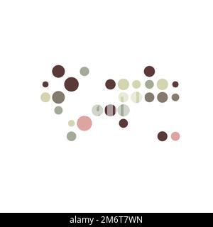 World Map Silhouette Pixelated generative pattern illustration Stock Vector