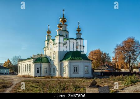 Temple in honor of the Assumption of the Blessed Virgin Mary in Kungur. Photo taken in Kurgur, Perm Territory, Russia. Stock Photo