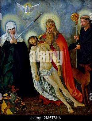 The holy trinity berween the lady of Sorrows and Saint Giles 1513-16 by Hans Baldung Grien 1484-1545 and workshop,  German Germany 15th Century Stock Photo