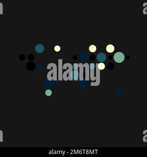 World Map Silhouette Pixelated generative pattern illustration Stock Vector