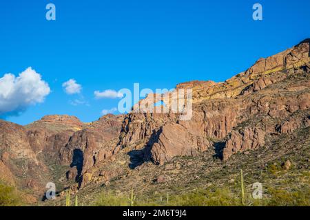 An overlooking view of Organ Pipe Cactus NM, Arizona Stock Photo