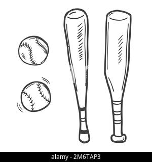 Vector Sketch Basebal Bat. Vector baseball bat doodle illustration Stock Vector