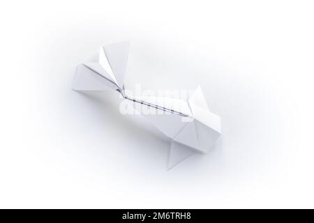 Paper fish origami isolated on a white background Stock Photo