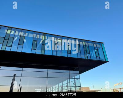 Detail of the modern exterior facade of the Royal Playhouse, one of the new landmarks of Copenhagen, Stock Photo