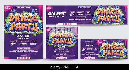 Colorful social media templates poster, flyer banner Stock Vector