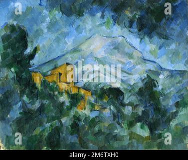 Mont Sainte-Victoire and Château Noir  painted by French impressionist Paul Cézanne in 1904 Stock Photo