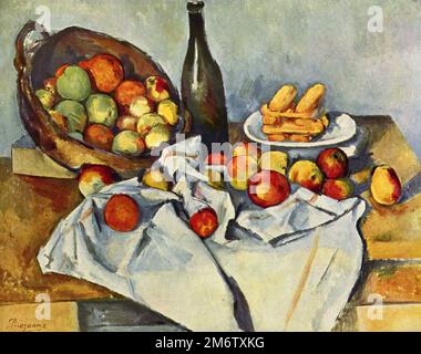 The Basket of Apples painted by French impressionist Paul Cézanne in 1890 Stock Photo