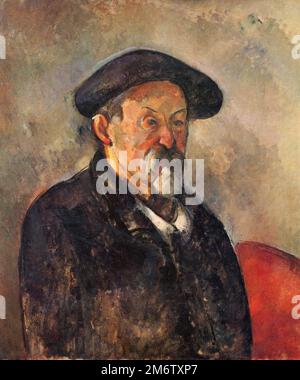 Self-portrait with Beret painted by French impressionist Paul Cézanne in 1898 Stock Photo