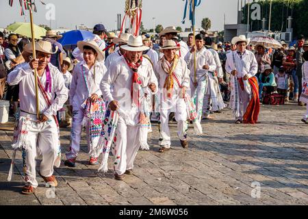 Mexico City,Day of the Virgin of Guadalupe pilgrimage pilgrim pilgrims,Basilica of Our Lady of Guadalupe Basilica of Santa Maria de Guadalupe Insigne Stock Photo