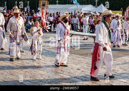 Mexico City,Day of the Virgin of Guadalupe pilgrimage pilgrim pilgrims,Basilica of Our Lady of Guadalupe Basilica of Santa Maria de Guadalupe Insigne Stock Photo