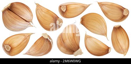 Garlic cloves isolated on white background Stock Photo