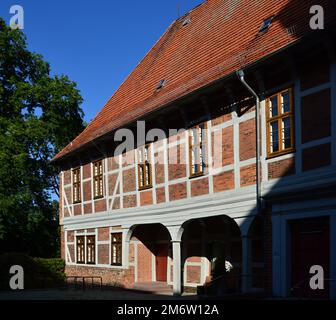 Historical Castle in the Town Winsen at the River Luhe, Lower Saxony Stock Photo