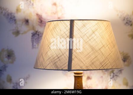 Vintage night lamp in bedroom Stock Photo
