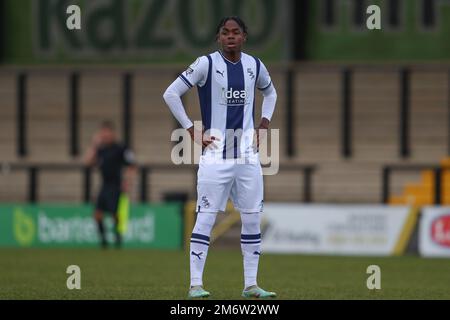 Hednesford, UK. 05th Jan, 2023. Akeel Higgins of West Bromwich Albion during the Premier League Cup match West Bromwich Albion vs Middlesbrough U23's at Keys Park, Hednesford, United Kingdom, 5th January 2023 (Photo by Gareth Evans/News Images) Credit: News Images LTD/Alamy Live News Stock Photo