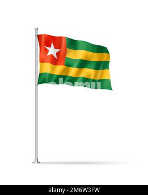 Togo flag isolated on white Stock Photo