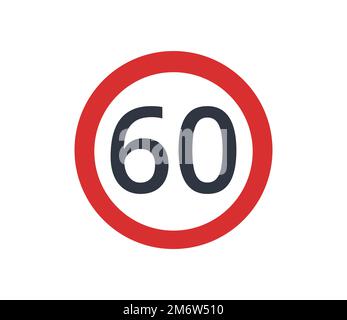 Vector Speed limit 60 Icon Sign Icon Vector Illustration For Personal ...