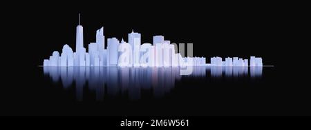 3d rendering of a New York State - New York City Manhattan Skyline 2m6w561