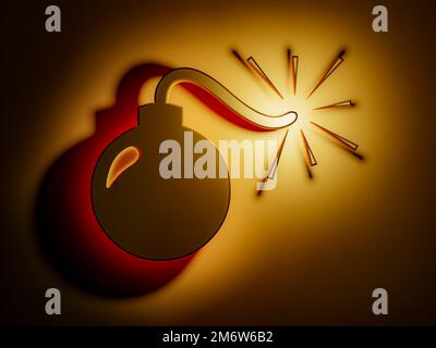 A typical bomb symbol Stock Photo