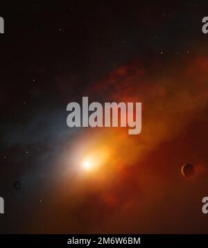 Starry Nebula Colorful Outer Space background illustration Stock Photo ...