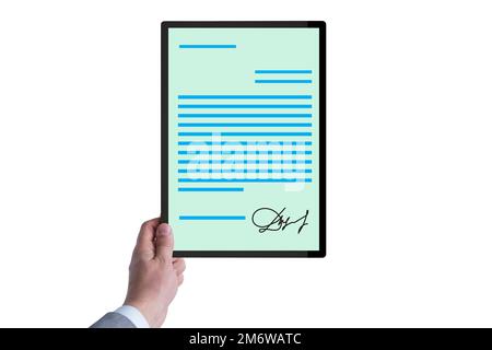 Electronic signature concept in the business Stock Photo