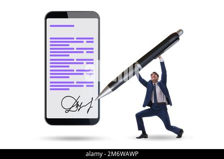 Electronic signature concept in the business Stock Photo