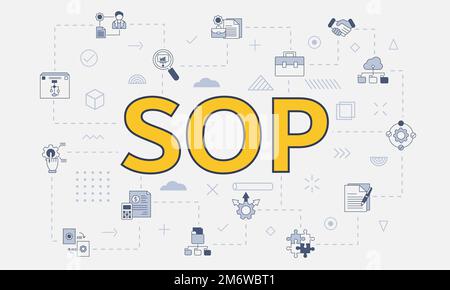 sop standard operating procedure concept with icon concept with round ...
