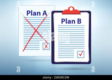 Concept of choosing between Plan A or Plan B Stock Photo