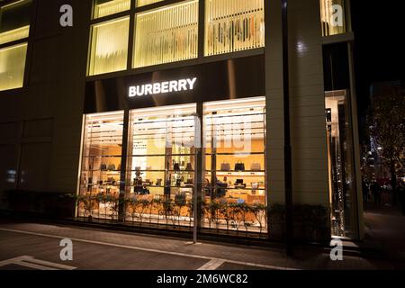 Tokyo Japan. 3rd Jan 2023. A Burberry flagship luxury retail location in Ginza.The London based British luxury fashion house was established in 1856 by Thomas Burberry and is famous for design pattern...