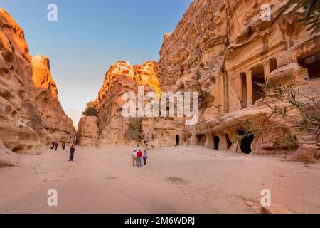 Triclinium at Little Petra, Siq al-Barid, Jordan Stock Photo