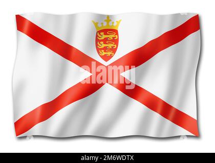 Jersey island flag, UK Stock Photo