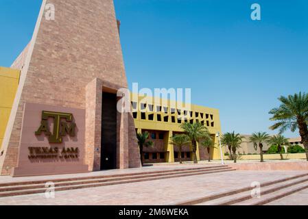 Doha, Qatar - October 6, 2022: Texas A and M University at Qatar is a branch of Texas A and M University located in Education City Stock Photo