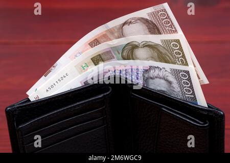 Croatian kuna in the wallet Stock Photo