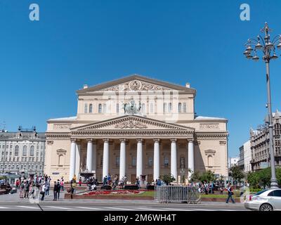 MOSCOW - AUGUST 29 The Bolshoi Theater in Moscow, Russia on August 29, 2021 in Moscow, Russia Stock Photo